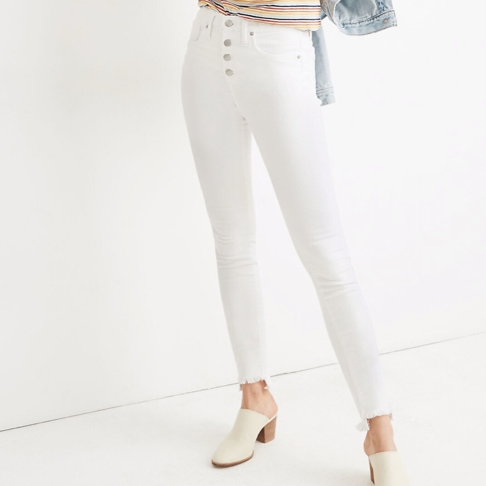 Madewell White 10” High Rise Skinny Jeans